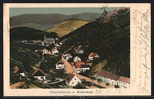 AK Diedolshausen, Bonhomme, Panorama mit Kirche