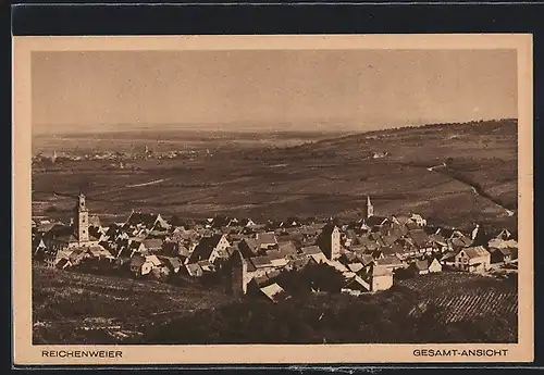 AK Riquewihr, Totalansicht aus der Vogelschau