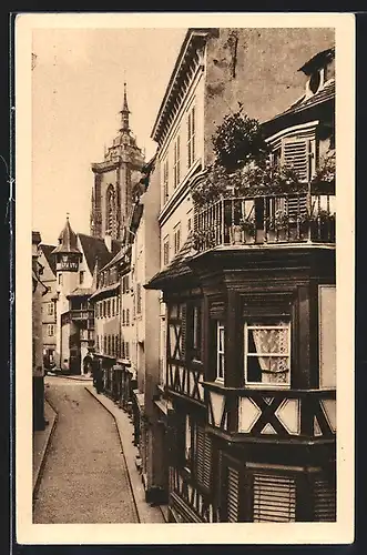 AK Colmar, Rue des Marchands, Strassenpartie