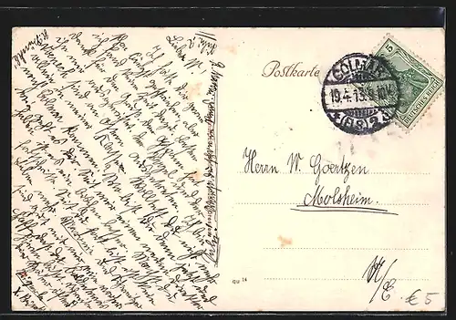 AK Colmar, Rufacher-Strasse mit Kaiser`s Kaffee-Geschäft