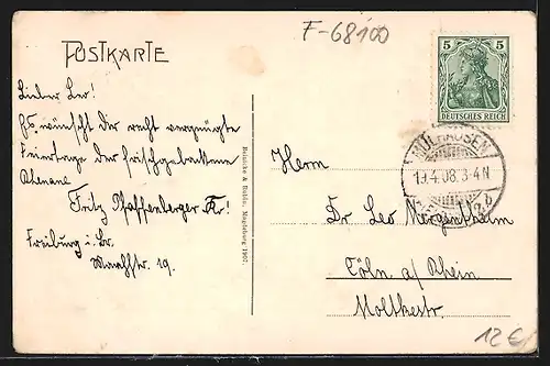 AK Mülhausen i. Els., Wildemanns Strasse mit Geschäft Benjamin Hauser