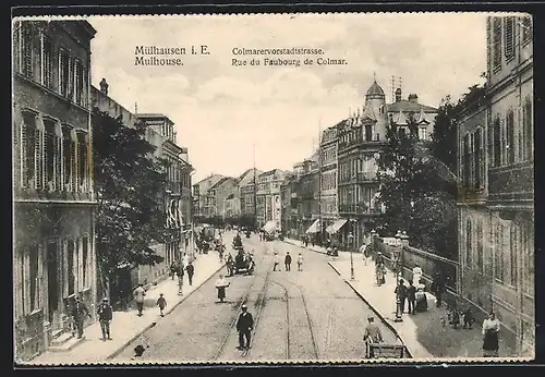 AK Mulhouse, Rue du Faubourg de Colmar