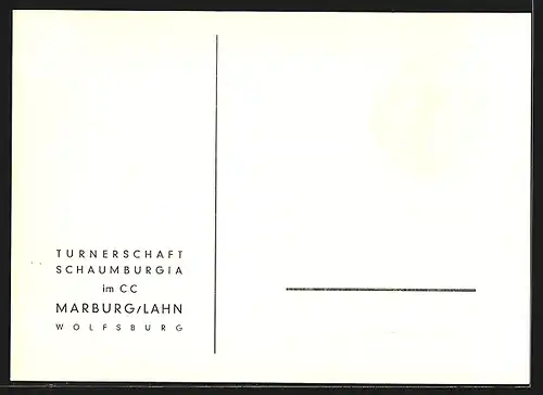 AK Marburg /Lahn, Studentenwappen der Turnerschaft Schaumburgia