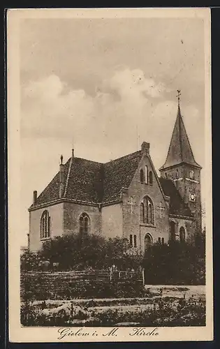 AK Gielow i. M., Ansicht der Kirche