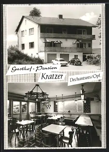 AK Dechantsees /Opf., Gasthof-Pension Kratzer, Innenansicht
