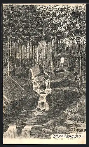 Künstler-AK Hirsau, Wasserpartie im Schweinbachthal