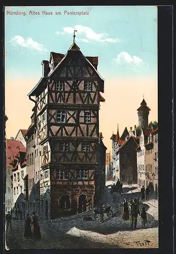 Künstler-AK Nürnberg, Altes Haus am Paniersplatz