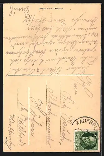 AK Kaufbeuren, Fünf Knöpfleturm mit Stadtmauer