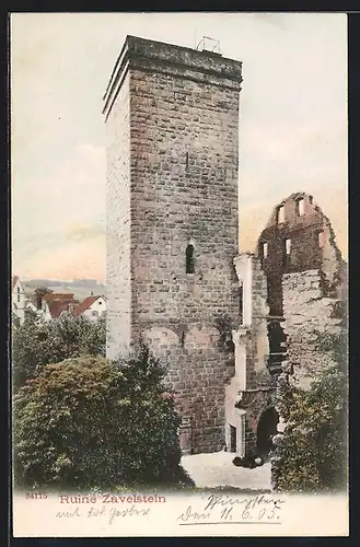 AK Bad Teinach, Blick auf Ruine Zavelstein