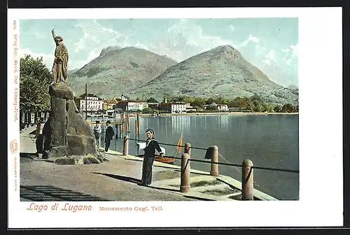 AK Lugano, Monumento Gugl. Tell, Lago di Lugano