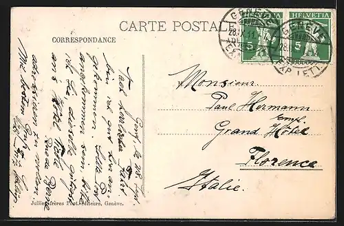 AK Genève / Genf, Quai du Mont Blanc, Dampfer an Landungsbrücke