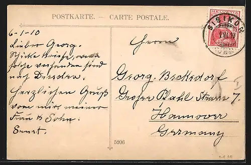 AK Luzern, Ortsansicht mit Pilatus