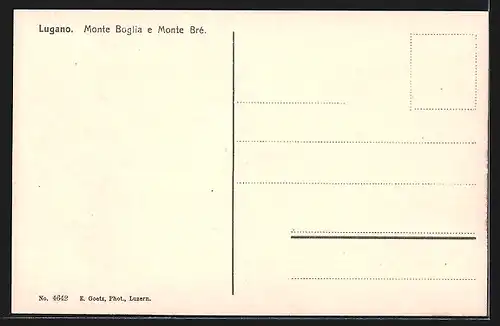 AK Lugano, Ortsansicht mit Monte Boglia und Monte Bré