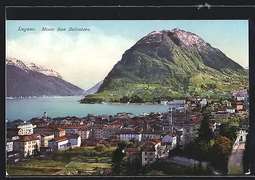 AK Lugano, Teilansicht mit Monte San Salvatore