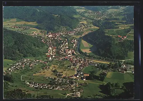 AK Turbenthal, Ortsansicht im Tal vom Flugzeug aus