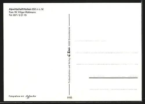 AK Horben, VW Käfer am Gasthof Alpwirtschaft Horben