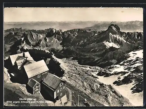 AK Säntis, Blick gegen Altmann und Tiroler Alpen
