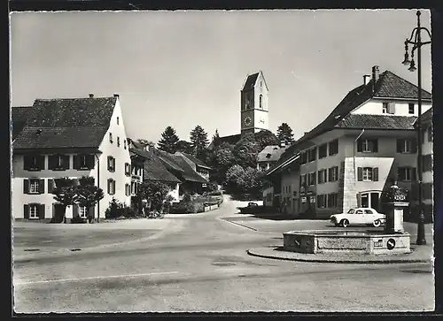 AK Gelterkinden, Strassenpartie mit Blick auf die Kirche