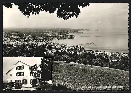 AK Grub, Panorama Restaurant Rossbüchel, Blick auf Rorschach und die Seebuchten
