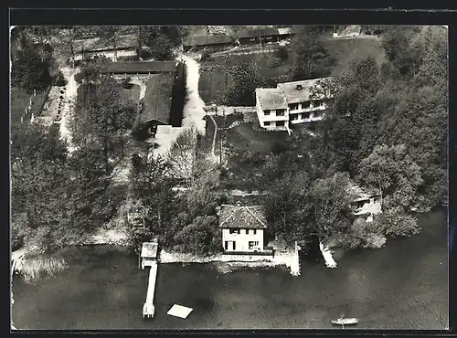 AK Magliaso, Evangelische Jugendheimstätte am Wasser, Fliegeraufnahme