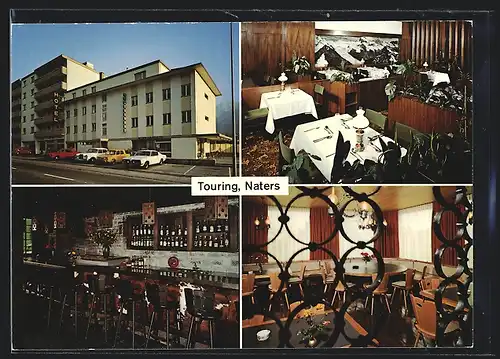 AK Naters, Das Hotel Touring mit Speiseräumen und Bar