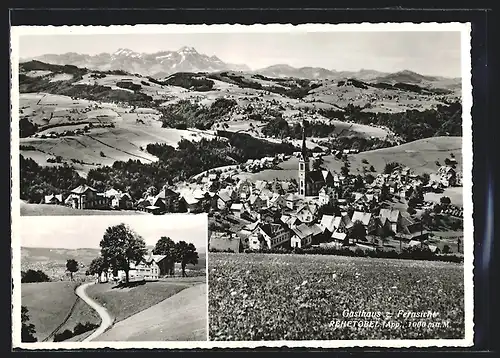 AK Rehetobel, Gasthaus z. Fernsicht und Ortsansicht