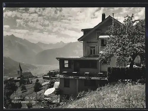 AK Amden, Hotel-Pension Sonn gegen die Alpen