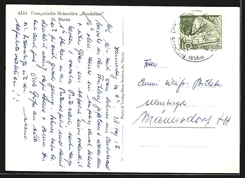 AK St. Moritz, Evangelische Heimstätte Randolins
