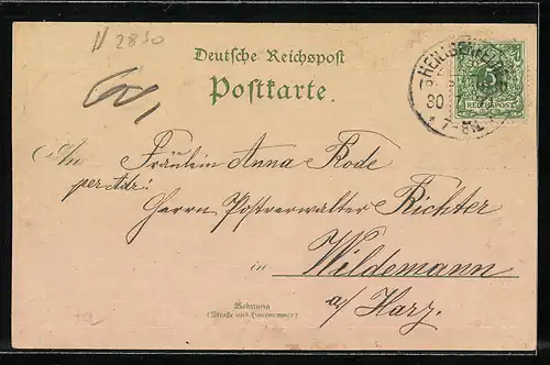 Lithographie Neubruchhausen, Trepe`s Gasthof, Oberforsterei, Kapelle