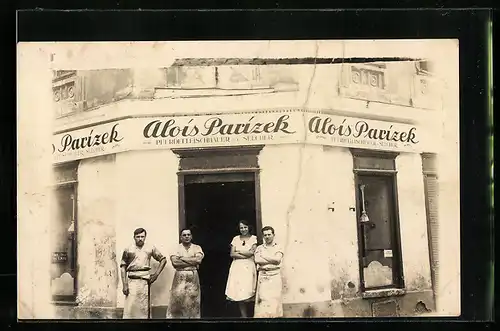 Foto-AK Wien, Alois Parizek in der Arnethgasse 36