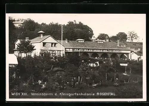 AK Wien, Vereinsheim d. Kleingartenkolonie Rosental