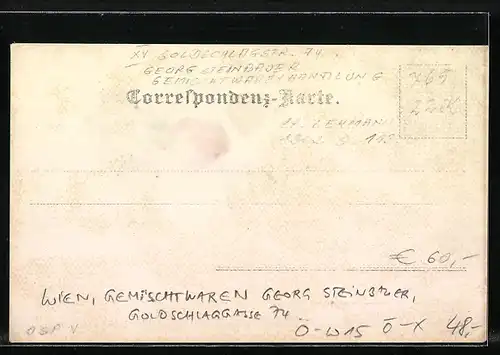 Foto-AK Wien, Gemischtwaren Georg Steinbauer in der Goldschlaggasse 74