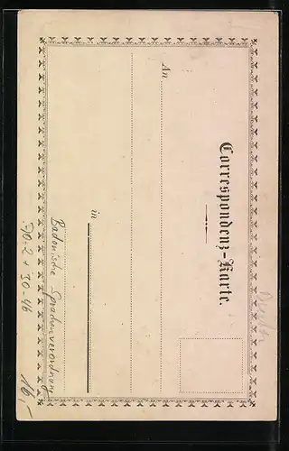 Künstler-AK Badonische Sprachenverodnung, Mann wird aus dem Parlament getreten