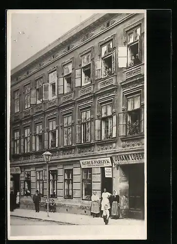 Foto-AK Wien, Pferdefleischer Alfred Porizek, Friedrich Kaiser Gasse 96