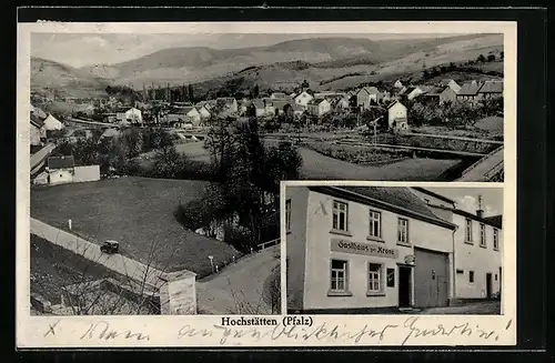 AK Hochstätten, Gesamtansicht, Gasthaus zur Krone