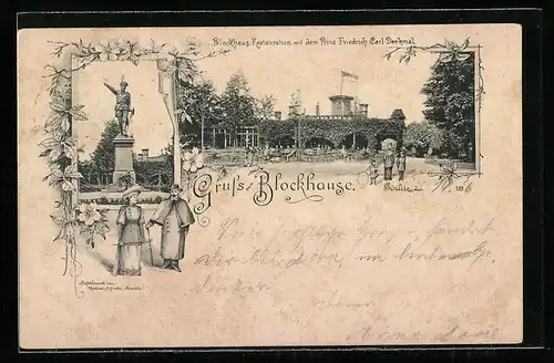AK Görlitz, Gasthof Blockhause, Denkmal