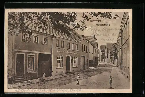 AK Kettig, Hauptstrasse mit Gasthof zur Traube