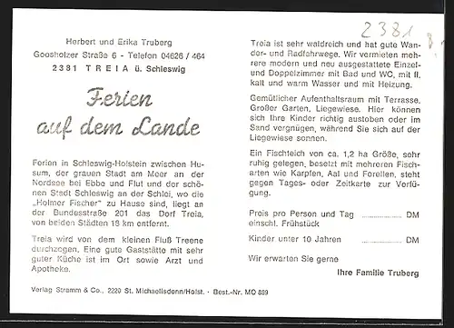 AK Treia a. d. Treene, Gasthof Ferien auf dem Lande, Goosholzer Strasse 6, Garten, Teich