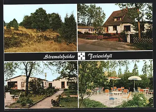 AK Heinschenwalde, Stremelsheide, Ferienbauernhof im Elbe-Weser-Dreieck, Garten, Terrasse