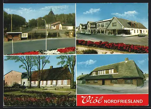 AK Viöl /Nordfriesland, Strassenpartie mit Geschäften, Strassenpartie, Ortspartie