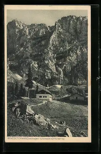 AK Tutzinger Hütte, Blick gegen die Benedictenwand