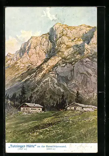 Künstler-AK Edward Theodore Compton: Benediktbeuern, Tutzinger Hütte an der Benediktenwand