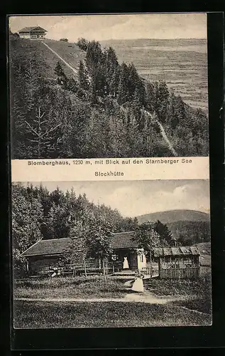 AK Starnberg, Blomberghaus mit Blick auf den Starnberger See