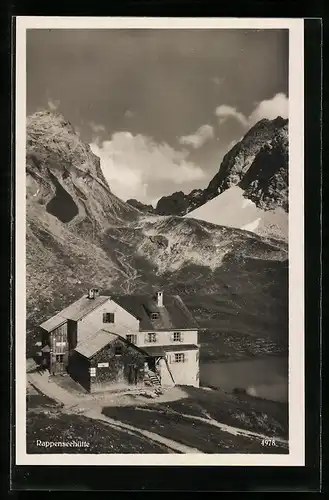 AK Rappenseehütte, Berghütte am Heilbronnerweg in den Allgäuer Alpen