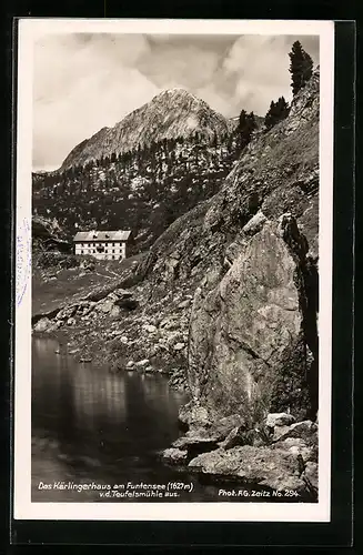AK Kärlingerhaus, Berghütte am Funtensee von der Teufelsmühle aus