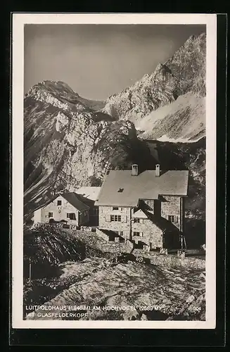 AK Luitpoldhaus, Berghütte am Hochvogel mit Glasfelderkopf