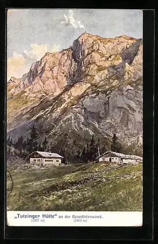 Künstler-AK Edward Theodore Compton: Tutzimger Hütte an der Benediktenwand