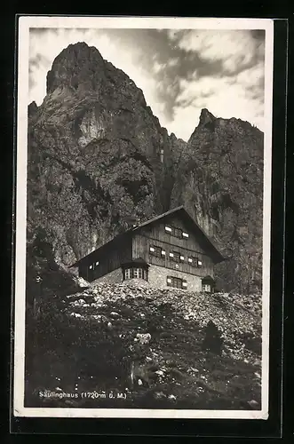 AK Säulinghaus, Ansicht gegen die Berge