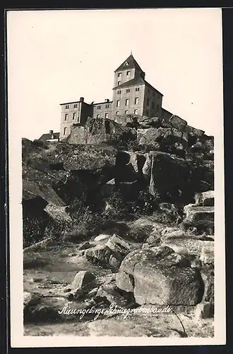 AK Schneegruben-Baude, Baude mit Umgebung