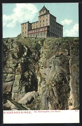 AK Schneegruben-Baude, Blick auf die Baude